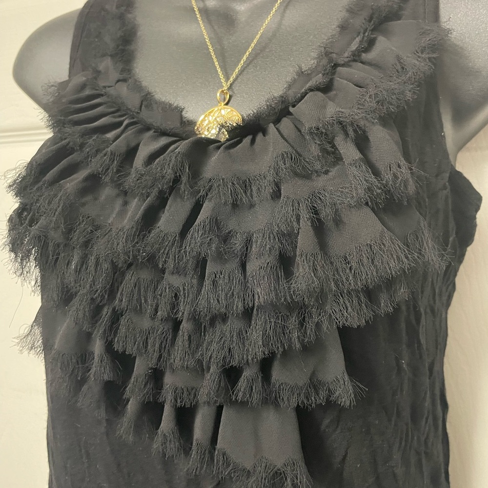 Apt. 9 Black Ruffled Tank Top - Picture 2 of 4